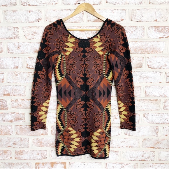Free People Dresses & Skirts - Free People Aztec Boho Print Body Con Cotton Dress